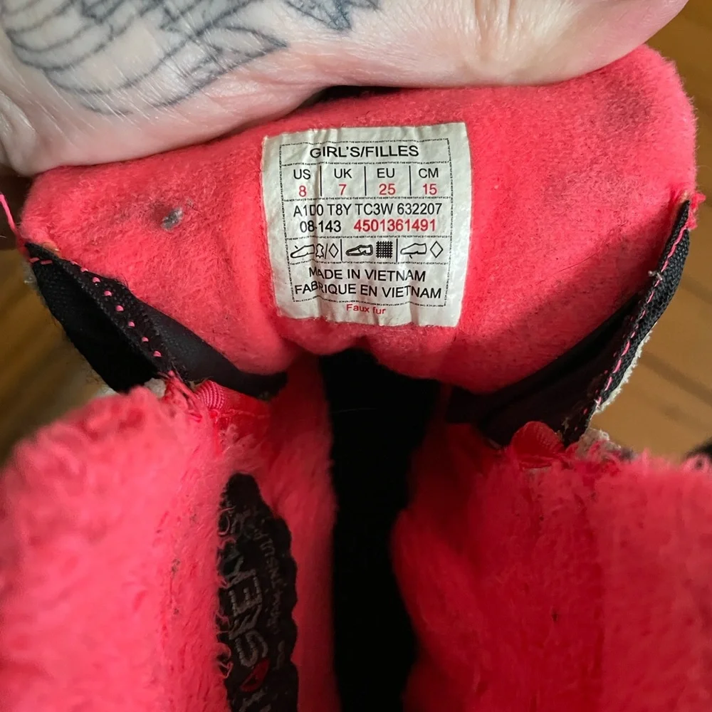 The North Face Alpenglow Toddler Boots Size US 8/Eur 25 Pink And Gray Girls